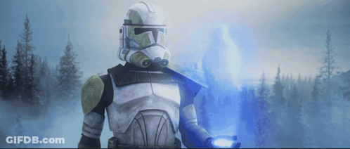 Stormtrooper Holding Blue Light GIF