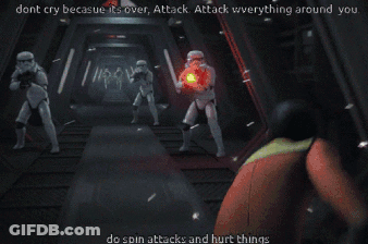 Stormtrooper Holding Green Lightsaber GIF