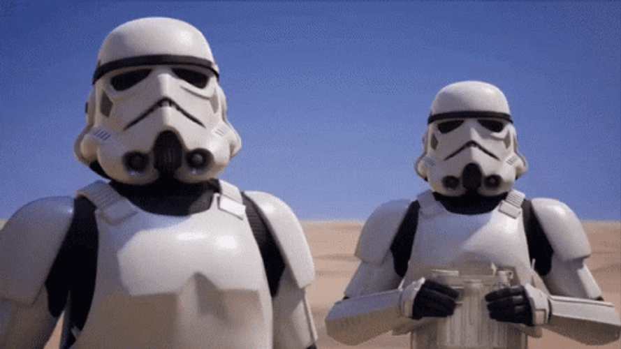 Stormtrooper Looking At One Another GIF
