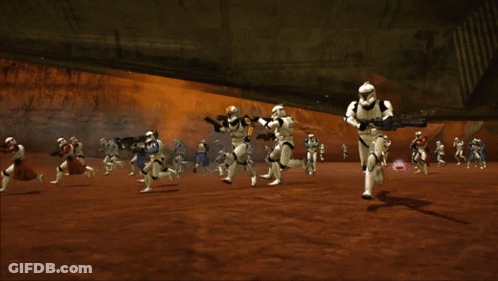 Stormtrooper Standing In Dark Room GIF