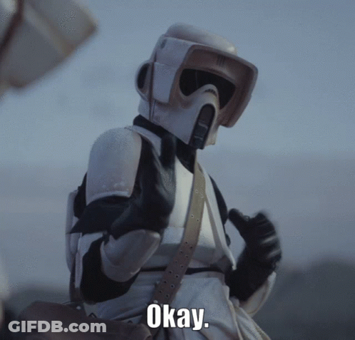 Stormtrooper Thumbs Up Saying Okay GIF