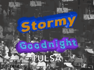 Stormy Goodnight Tulsa In Blue And Orange On Purple Background GIF