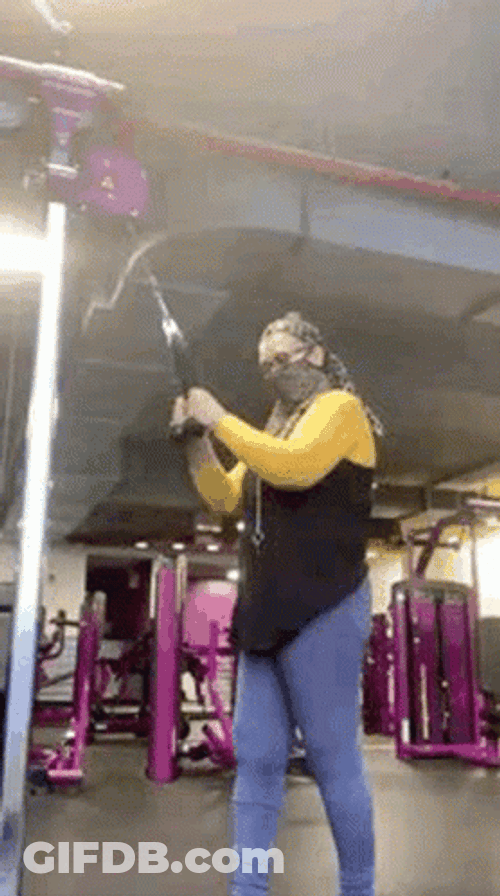 Straight Arm Pulldown At The Gym GIF