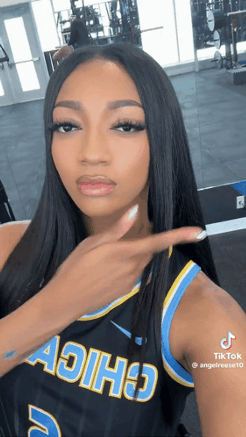 Straight Hair Angel Reese GIF