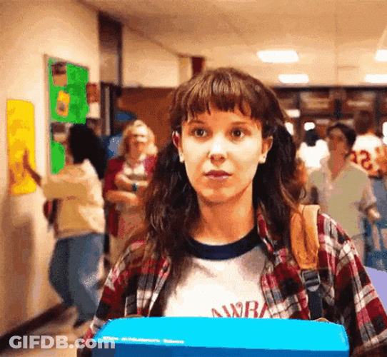 Stranger Things Eleven Waving GIF