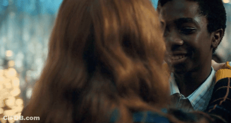 Stranger Things Max And Lucas Staring GIF