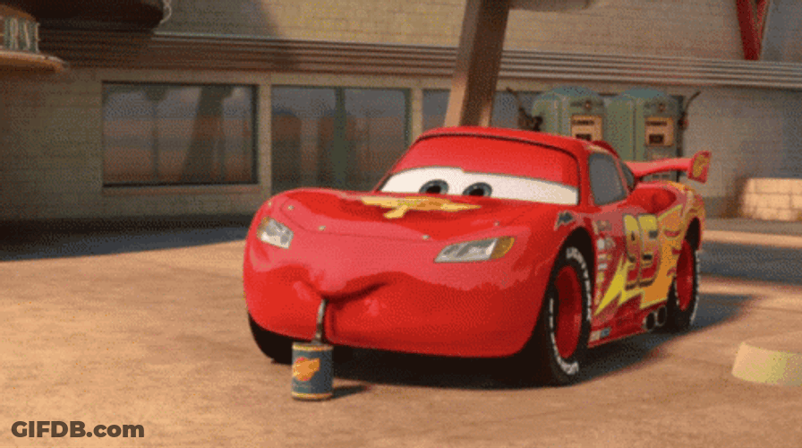 Straw Sip Lightning McQueen Cars GIF