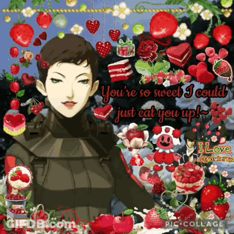 Strawberries And Apples Collage You're So Sweet I Could Just Eat You Up GIF