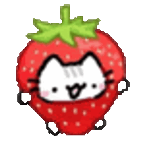 Strawberry Cat Cute Sticker GIF