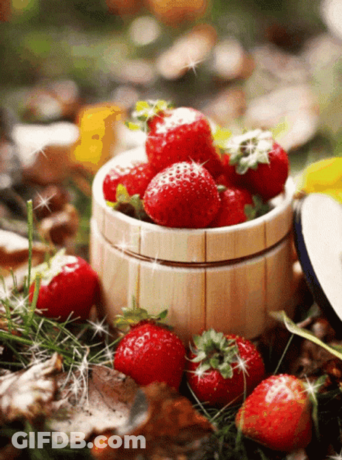 Strawberry Fruit In Basket GIF