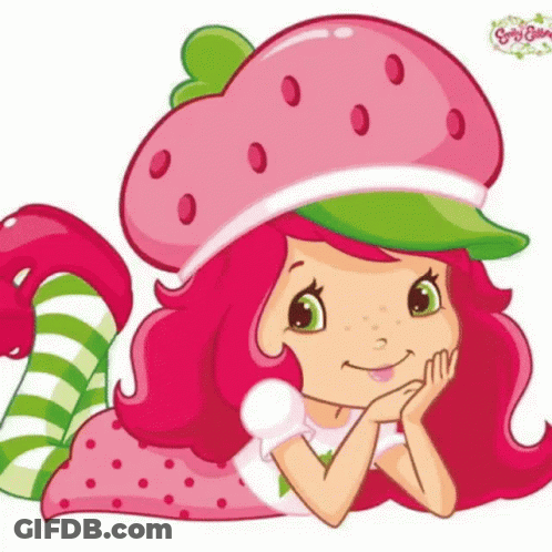 Strawberry Shortcake Laying Down With Head On Hand GIF