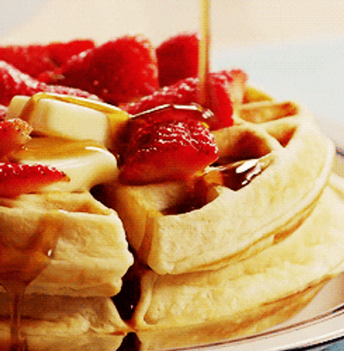 Strawberry Waffles Breakfast GIF