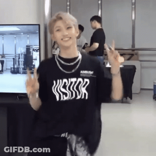 Stray Kids Felix Happy In Black Excited Dance GIF