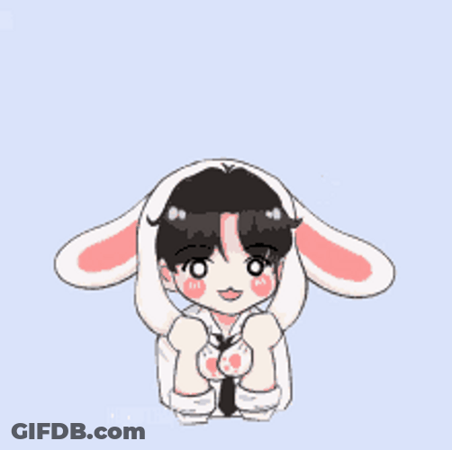 Stray Kids Kpop Group Leeknow Rabbit Hat GIF