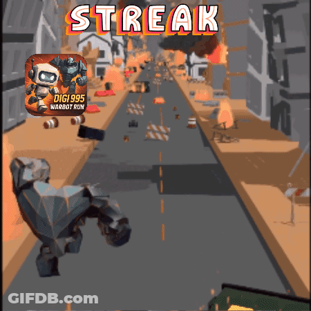 Streak Video Game Robot On Street GIF