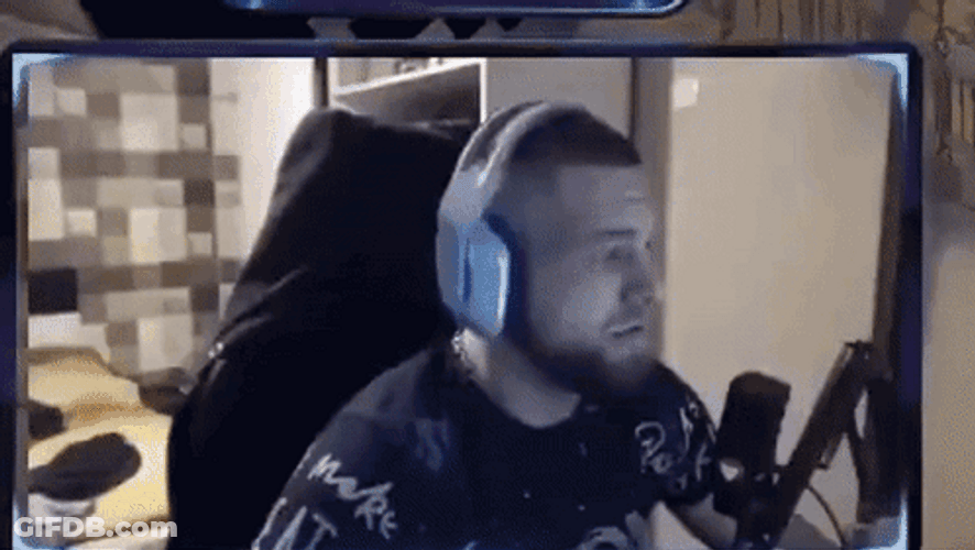 Streamer Averting Gaze From Flashbang GIF