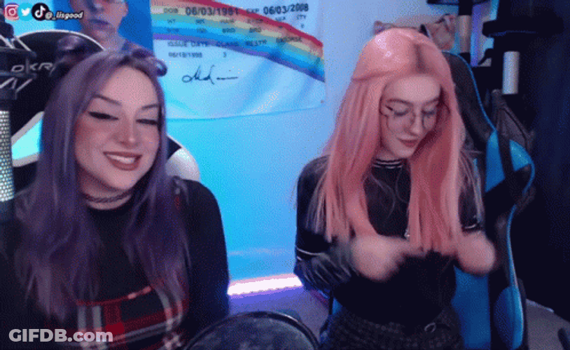 Streamer Egirls Laughing Together GIF