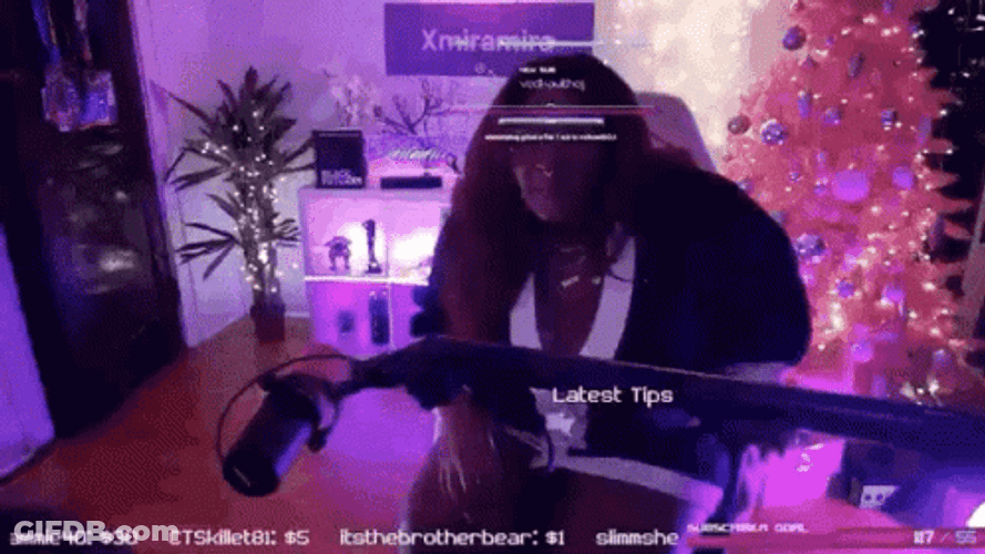 Streamer Girl Fall Out GIF