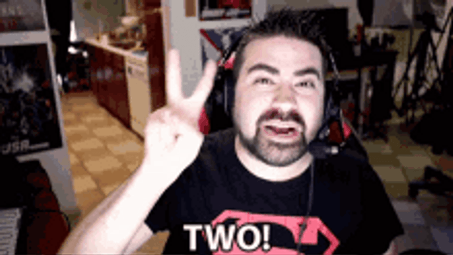Streamer Man 2 Finger Sign GIF