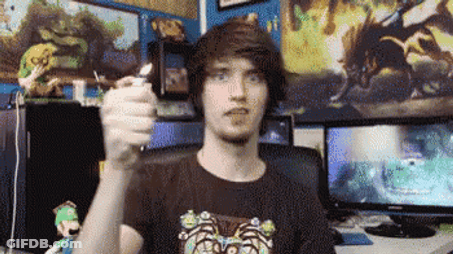 Streamer Playing With Lighter GIF