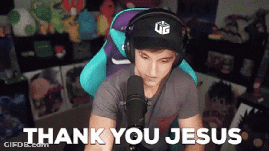 Streamer Smiling Thank You Jesus GIF