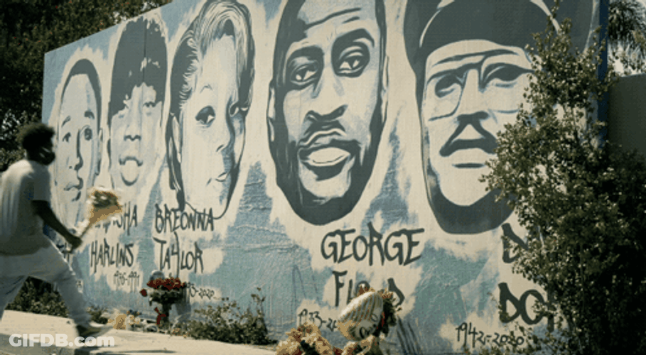 Street Art Of George Floyd And Other People GIF