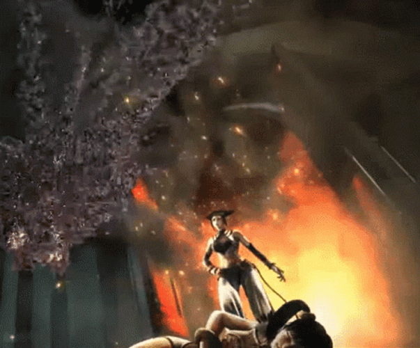 Street Fighrter Tekken Juri Xiao Stomp GIF