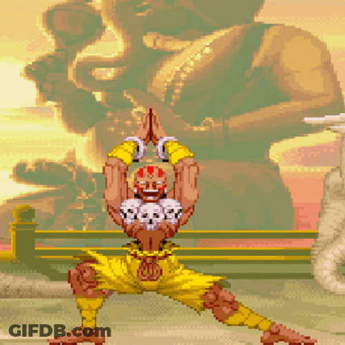 Street Fighter Dhalsim Stretching GIF
