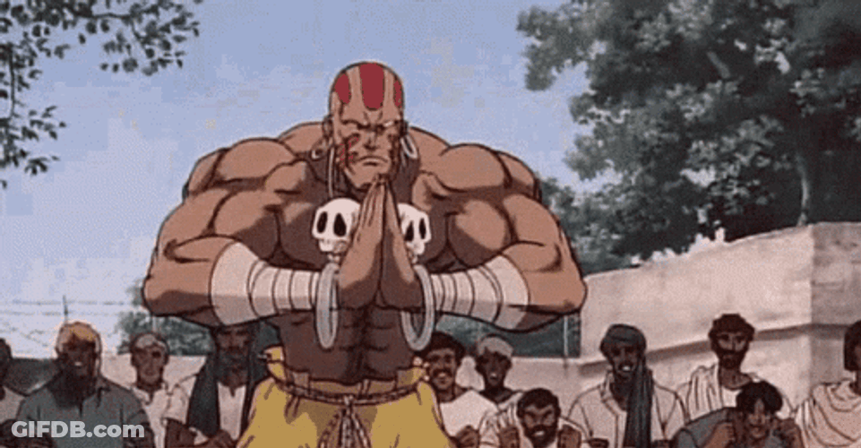 Street Fighter Dhalsim Vs Bear Hugger GIF