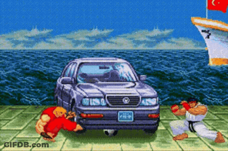 Street Fighter Ken And Ryu Fights GIF