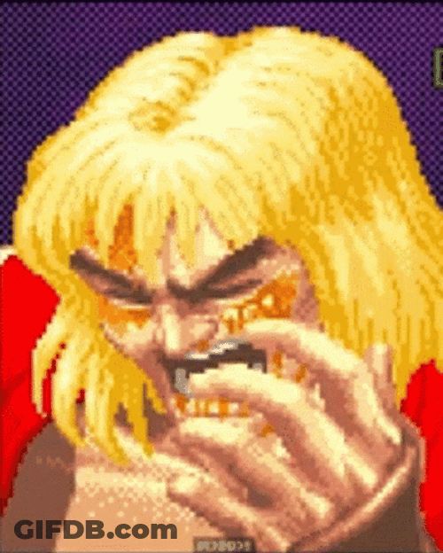 Street Fighter Ken Masters Bloody Face GIF