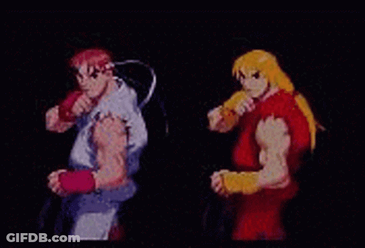 Street Fighter Ken Masters Fireball Attack GIF