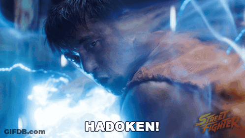 Street Fighter Poster With Lightning Bolt GIF