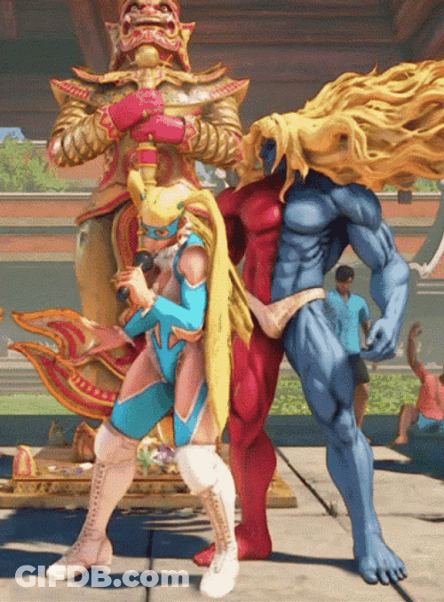 Street Fighter Rainbow Mika GIF