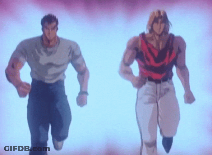 Street Fighter Ryu And Ken Running GIF