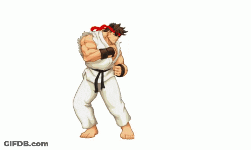 Street Fighter Ryu Hadoken Fireball GIF