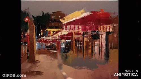 Street Scene Painting In Animotica GIF