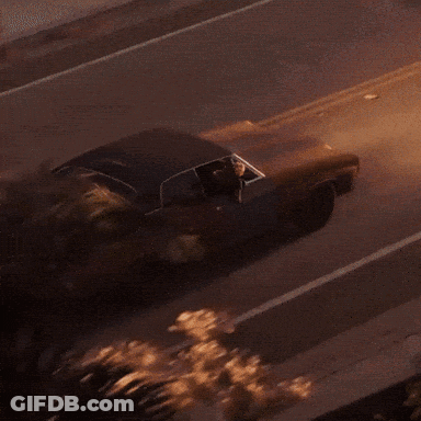 Street Scene With Palm Trees And Love Sign GIF