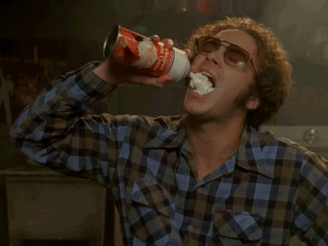 Stress Eat Whip Cream GIF