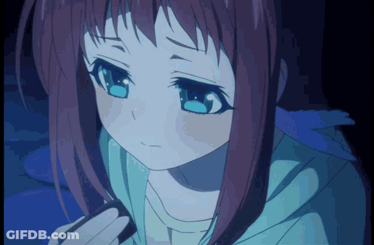 Stress Eating Anime Girl GIF