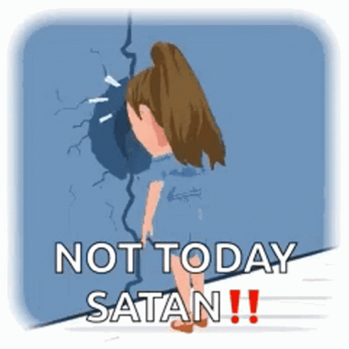 Stressed Girl Not Today Satan GIF