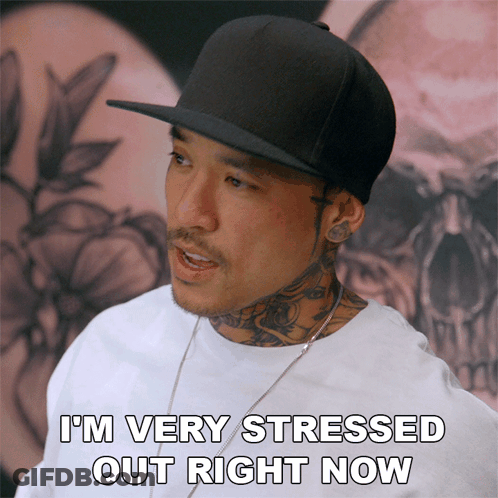 Stressed Man In Black Hat And White Shirt GIF