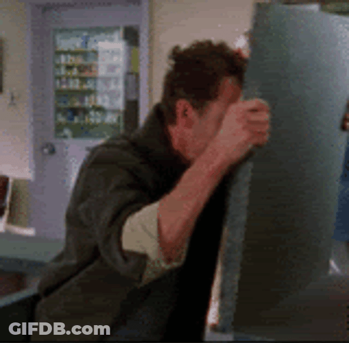 Stressed Matthew Perry Banging A Table GIF