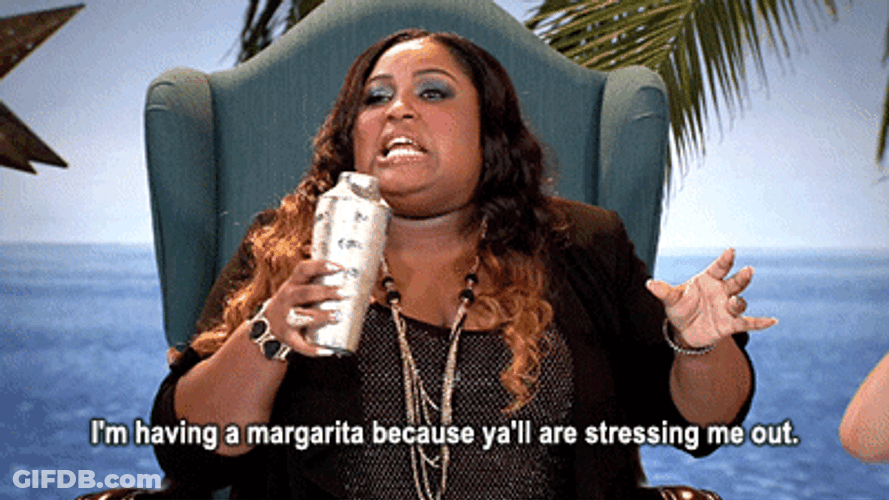Stressed Out Drinking Margarita GIF