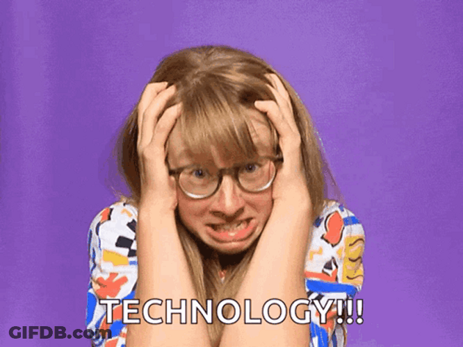 Stressed Woman Pull Hair Technology GIF