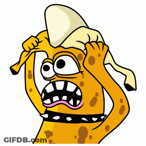 Stressing Banana Peeling Itself GIF