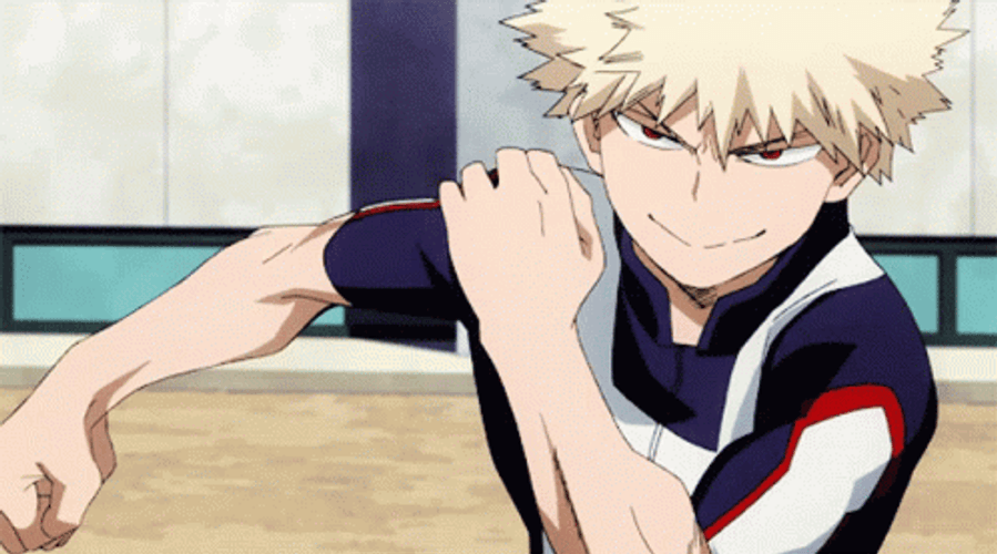 Stretching Katsuki Bakugou GIF