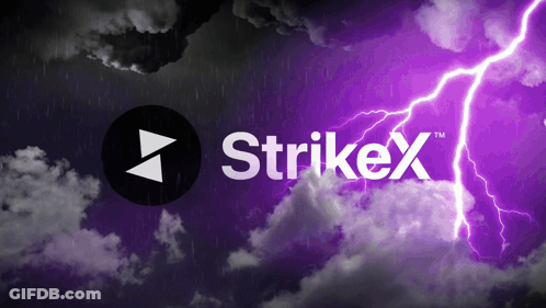 Strikex Logo With Purple Lightning GIF