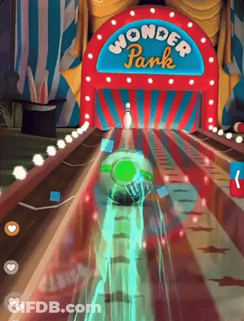 Striking A Single Bowling Pin GIF