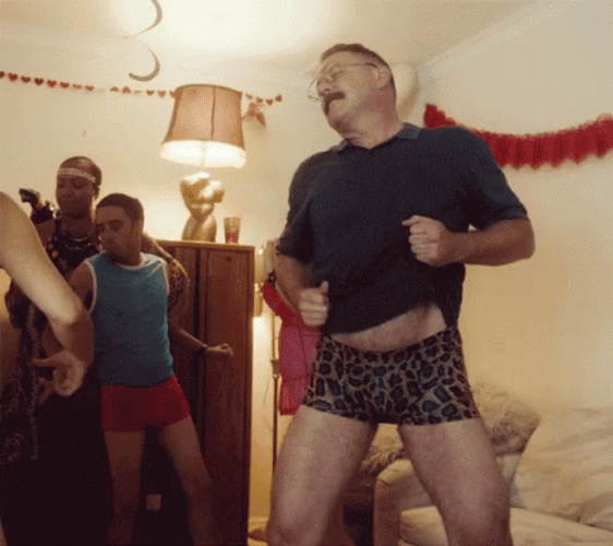 Strip Tease Old Guy Partying GIF